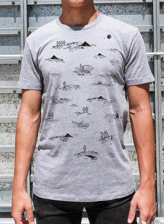 Mars Landing T-Shirt - Grey Marle