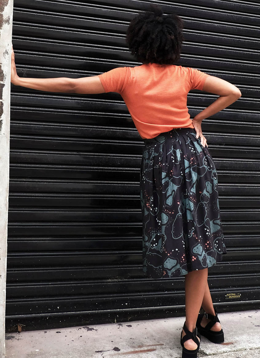 Midi Skirt – Islands in Space – Green